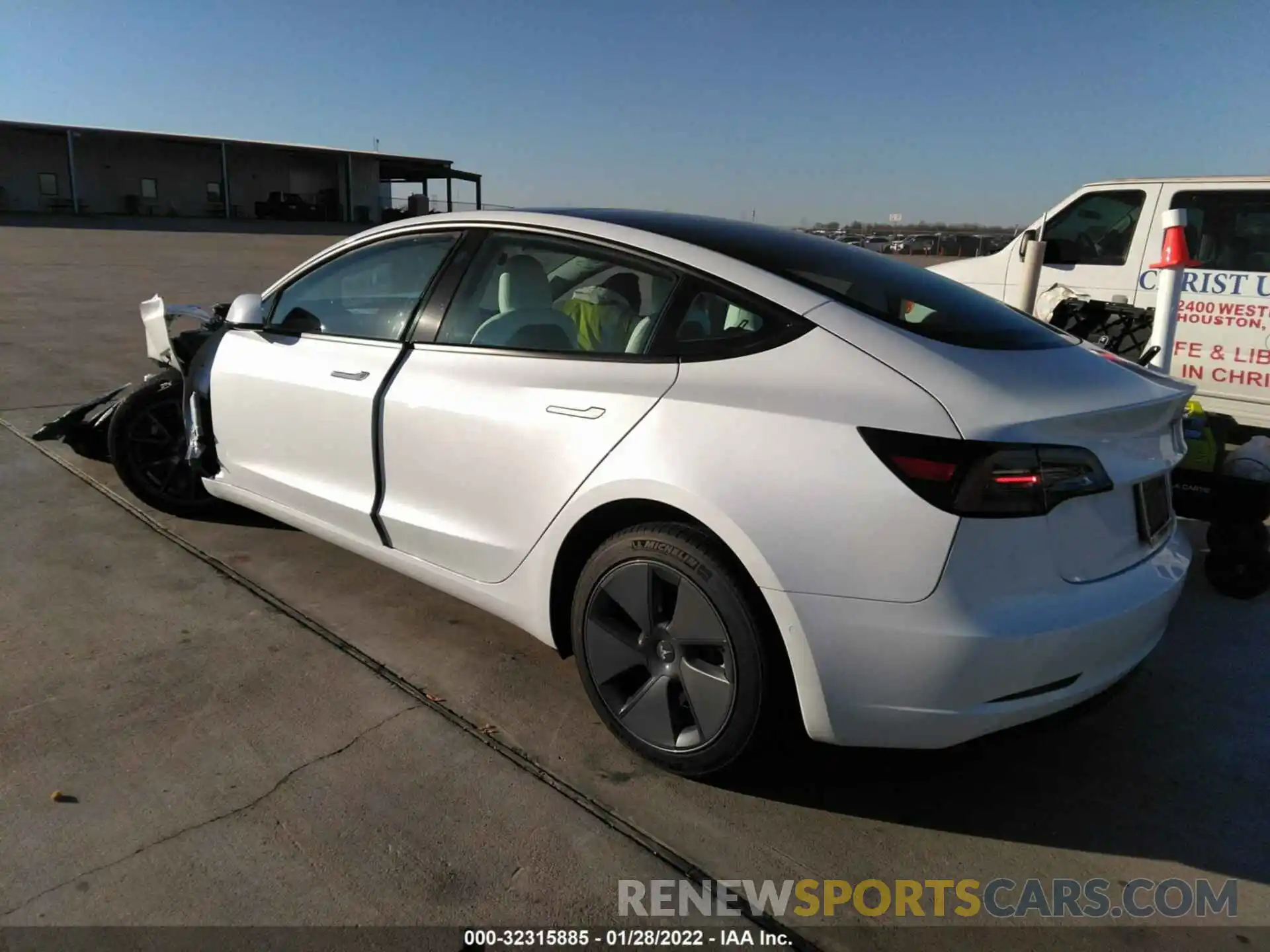 3 Photograph of a damaged car 5YJ3E1EB0NF127984 TESLA MODEL 3 2022