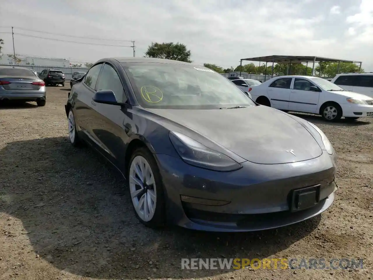 1 Photograph of a damaged car 5YJ3E1EB0NF145739 TESLA MODEL 3 2022