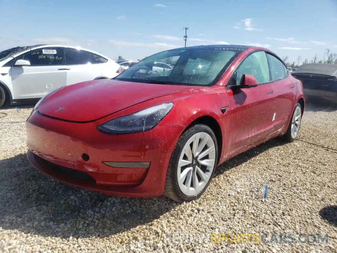 2 Photograph of a damaged car 5YJ3E1EB0NF154280 TESLA MODEL 3 2022