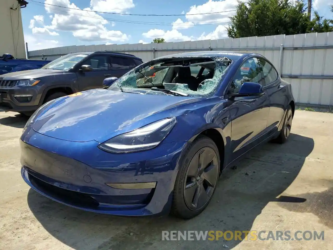 2 Photograph of a damaged car 5YJ3E1EB0NF159298 TESLA MODEL 3 2022