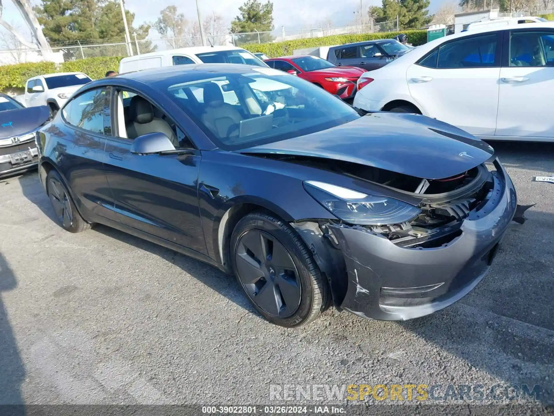 1 Photograph of a damaged car 5YJ3E1EB0NF167174 TESLA MODEL 3 2022