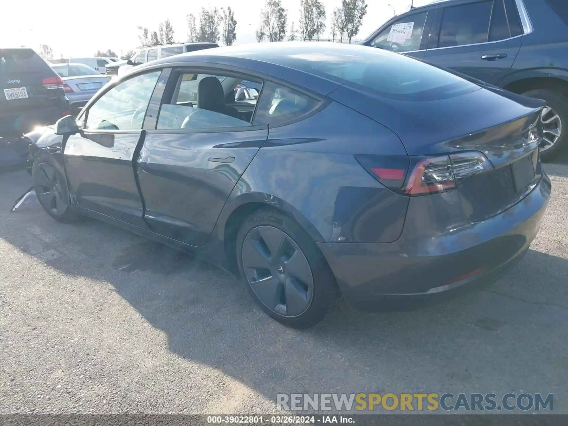 3 Photograph of a damaged car 5YJ3E1EB0NF167174 TESLA MODEL 3 2022