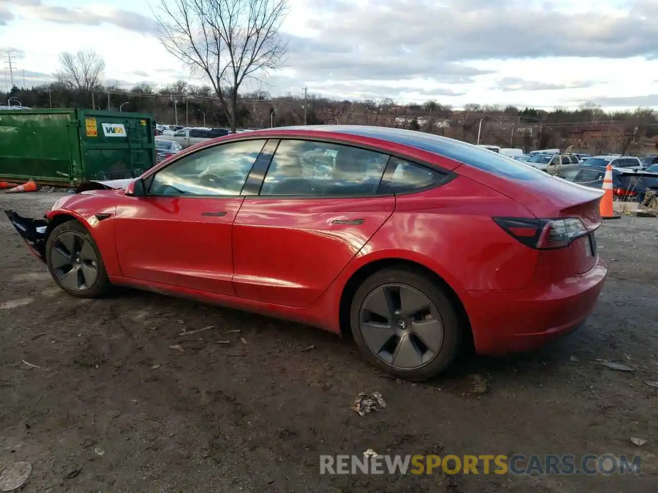 2 Photograph of a damaged car 5YJ3E1EB0NF172889 TESLA MODEL 3 2022