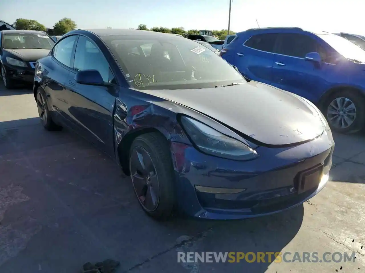 1 Photograph of a damaged car 5YJ3E1EB0NF184993 TESLA MODEL 3 2022