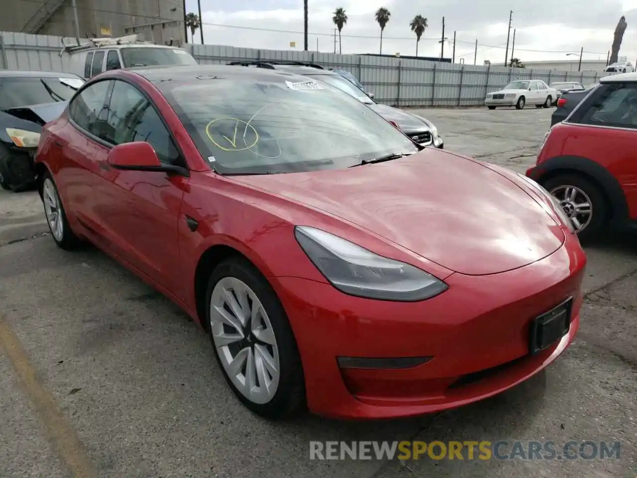 1 Photograph of a damaged car 5YJ3E1EB0NF186064 TESLA MODEL 3 2022