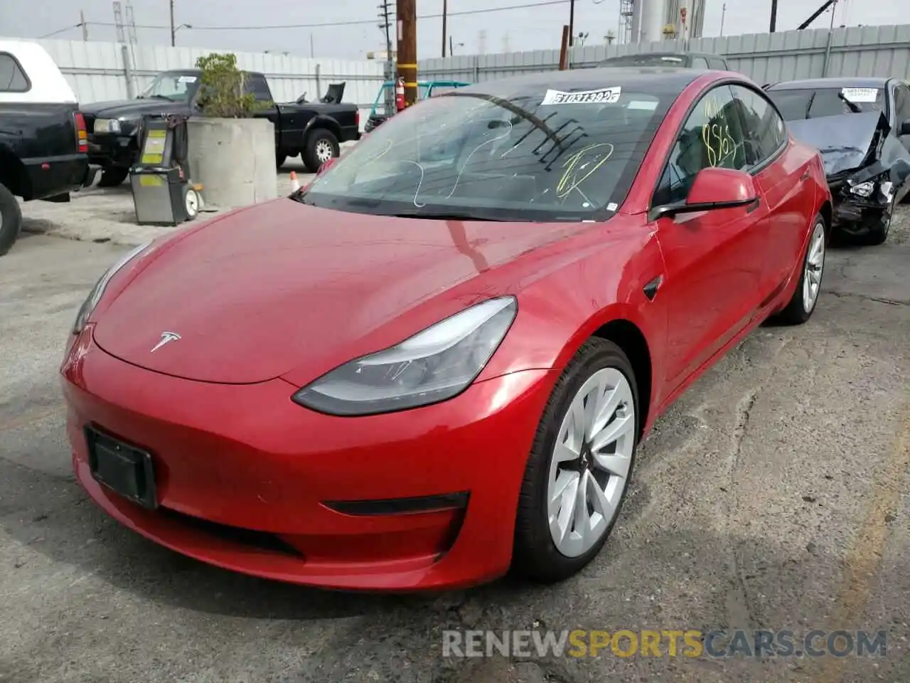 2 Photograph of a damaged car 5YJ3E1EB0NF186064 TESLA MODEL 3 2022