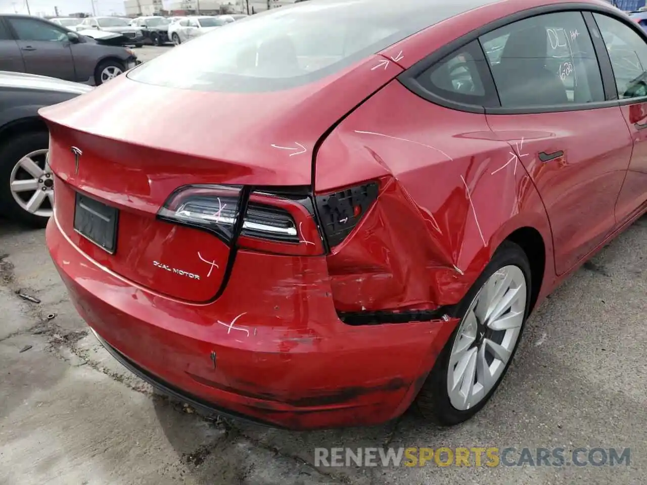 9 Photograph of a damaged car 5YJ3E1EB0NF186064 TESLA MODEL 3 2022