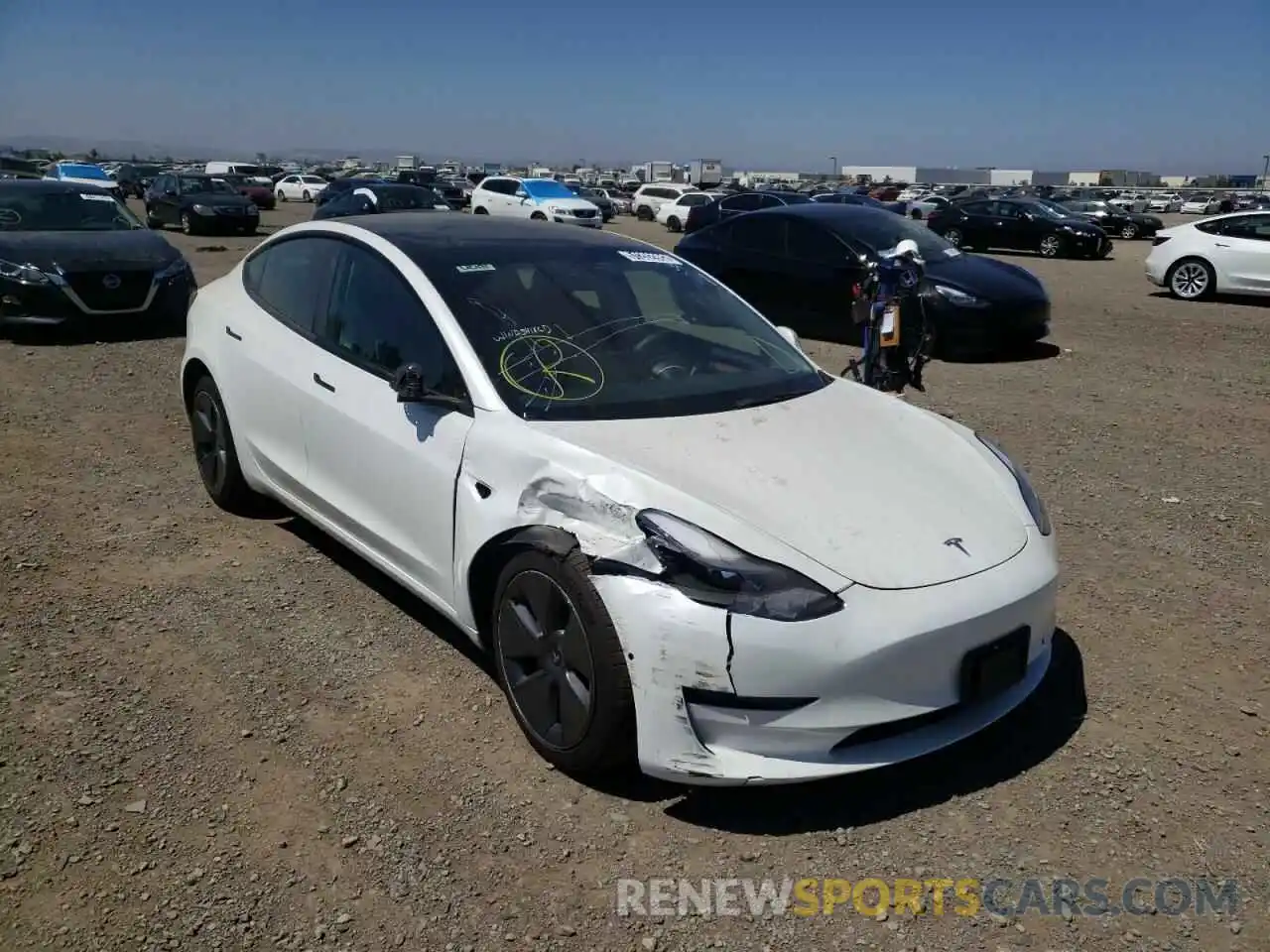 1 Photograph of a damaged car 5YJ3E1EB0NF190972 TESLA MODEL 3 2022