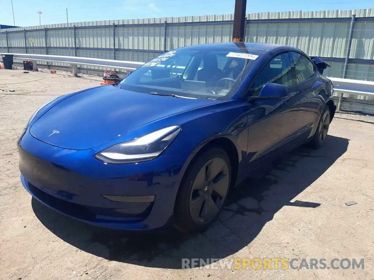 2 Photograph of a damaged car 5YJ3E1EB0NF191541 TESLA MODEL 3 2022