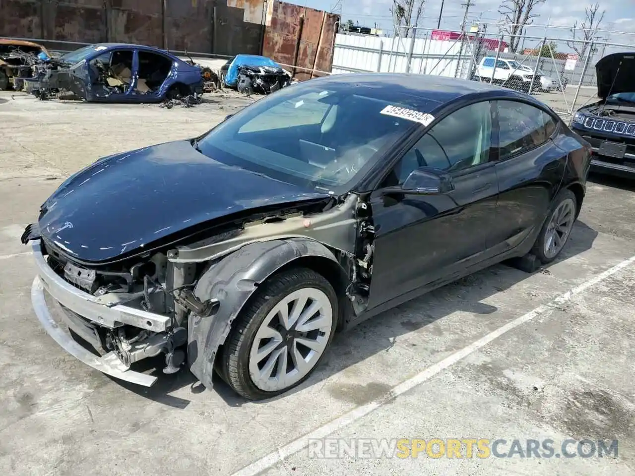 1 Photograph of a damaged car 5YJ3E1EB0NF191653 TESLA MODEL 3 2022