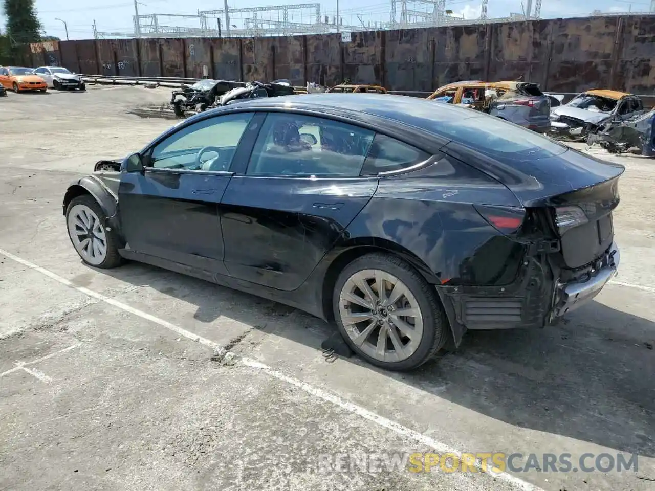 2 Photograph of a damaged car 5YJ3E1EB0NF191653 TESLA MODEL 3 2022