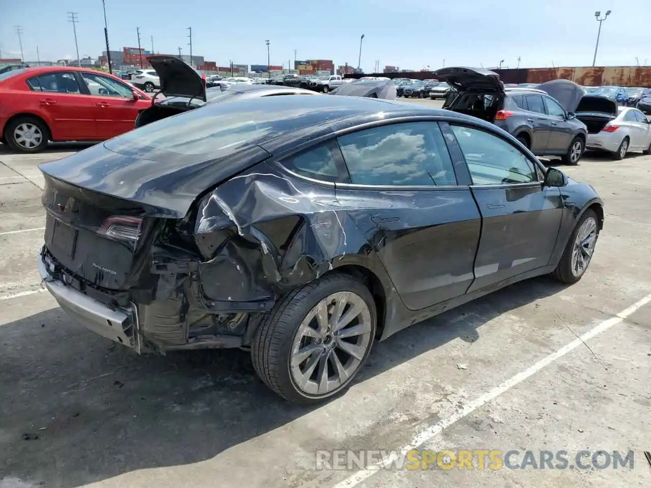 3 Photograph of a damaged car 5YJ3E1EB0NF191653 TESLA MODEL 3 2022