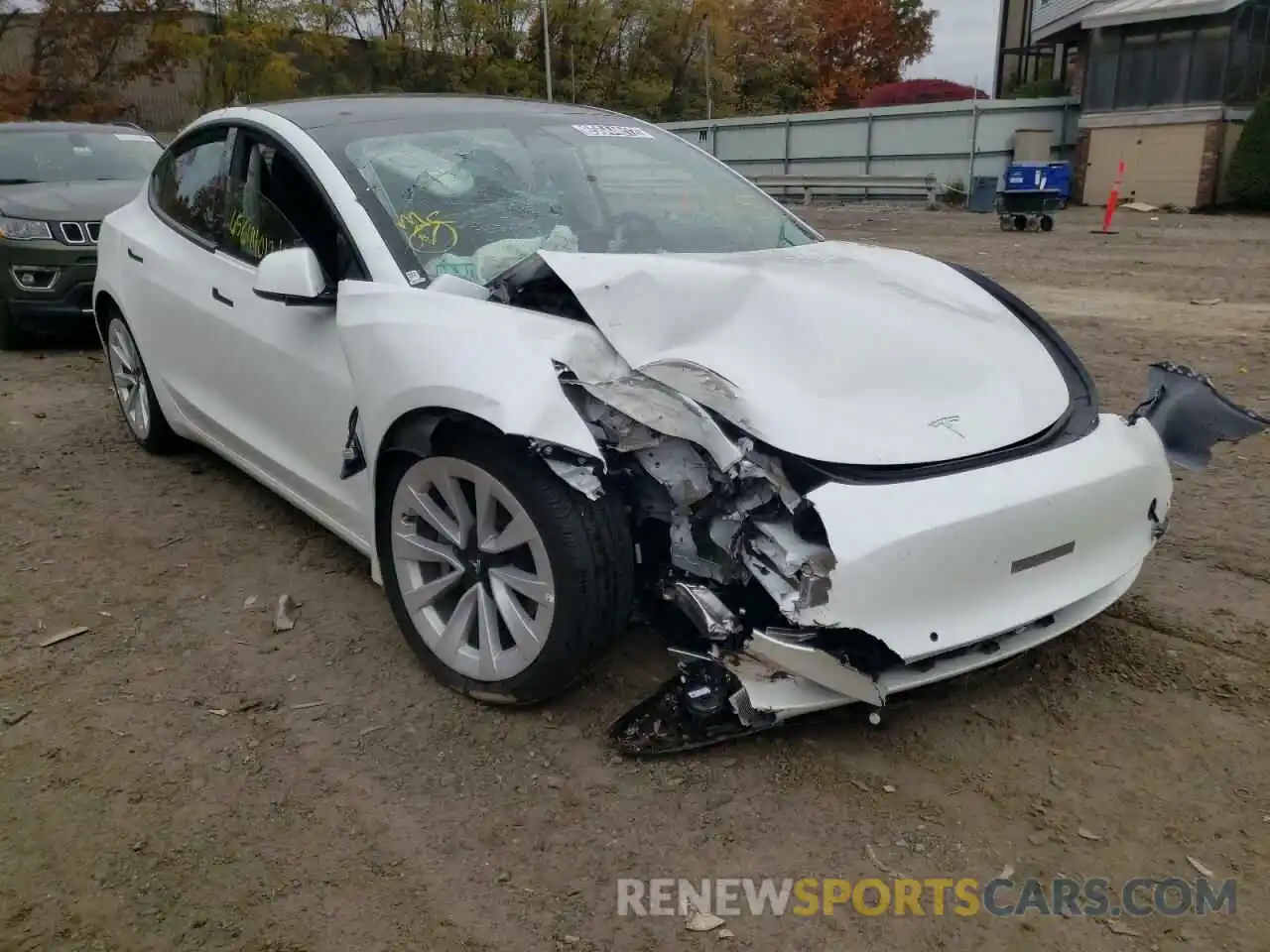 1 Photograph of a damaged car 5YJ3E1EB0NF191698 TESLA MODEL 3 2022