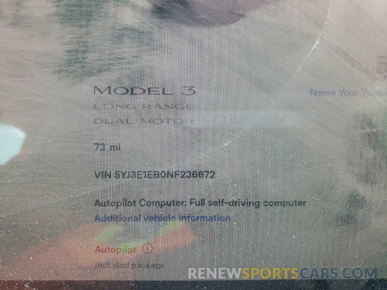 8 Photograph of a damaged car 5YJ3E1EB0NF236672 TESLA MODEL 3 2022