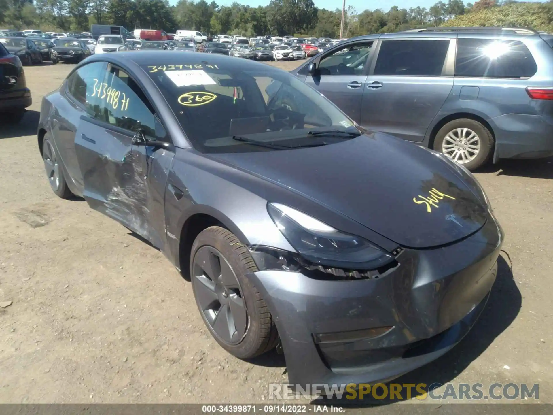 1 Photograph of a damaged car 5YJ3E1EB0NF244092 TESLA MODEL 3 2022