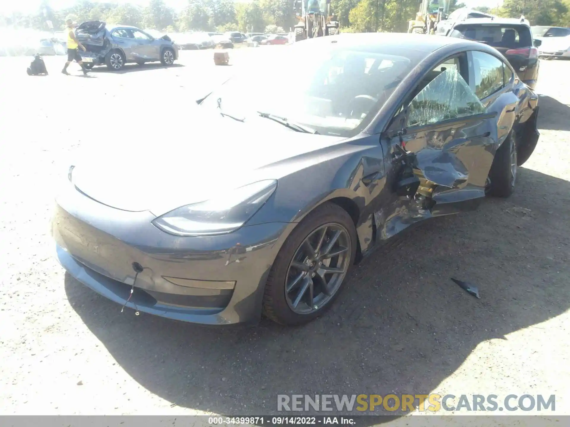 2 Photograph of a damaged car 5YJ3E1EB0NF244092 TESLA MODEL 3 2022