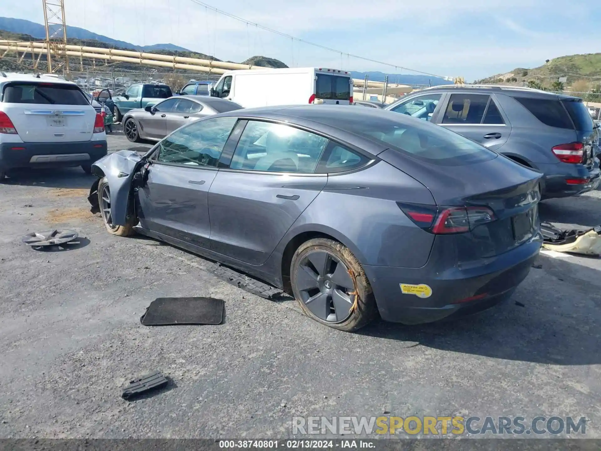 3 Photograph of a damaged car 5YJ3E1EB0NF277870 TESLA MODEL 3 2022