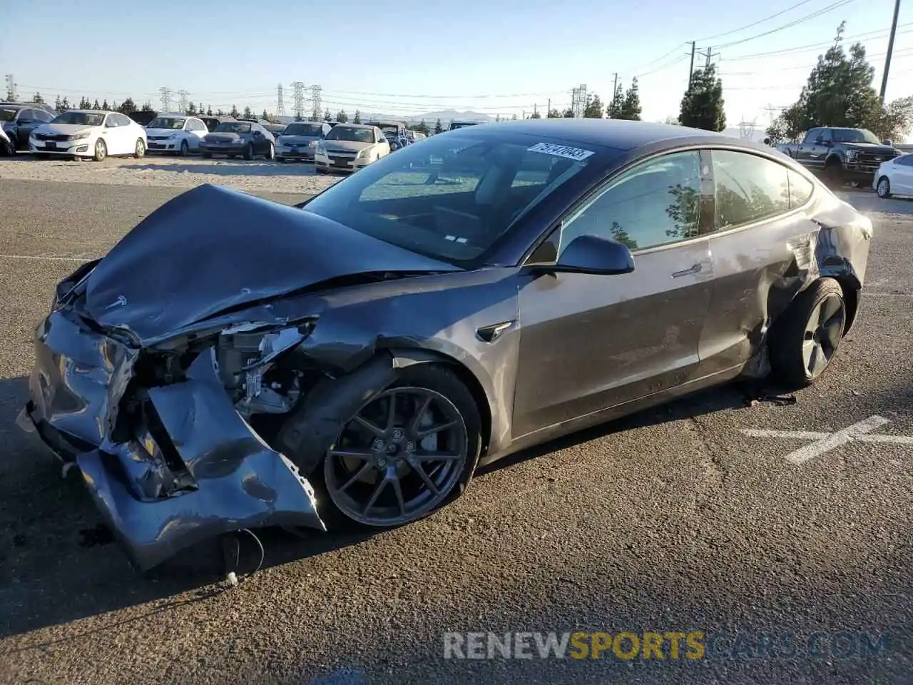 1 Photograph of a damaged car 5YJ3E1EB0NF294054 TESLA MODEL 3 2022