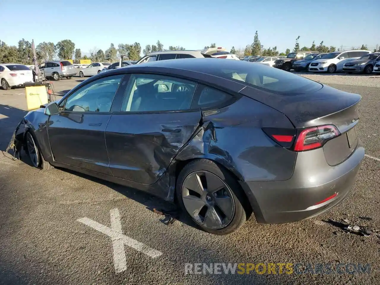 2 Photograph of a damaged car 5YJ3E1EB0NF294054 TESLA MODEL 3 2022