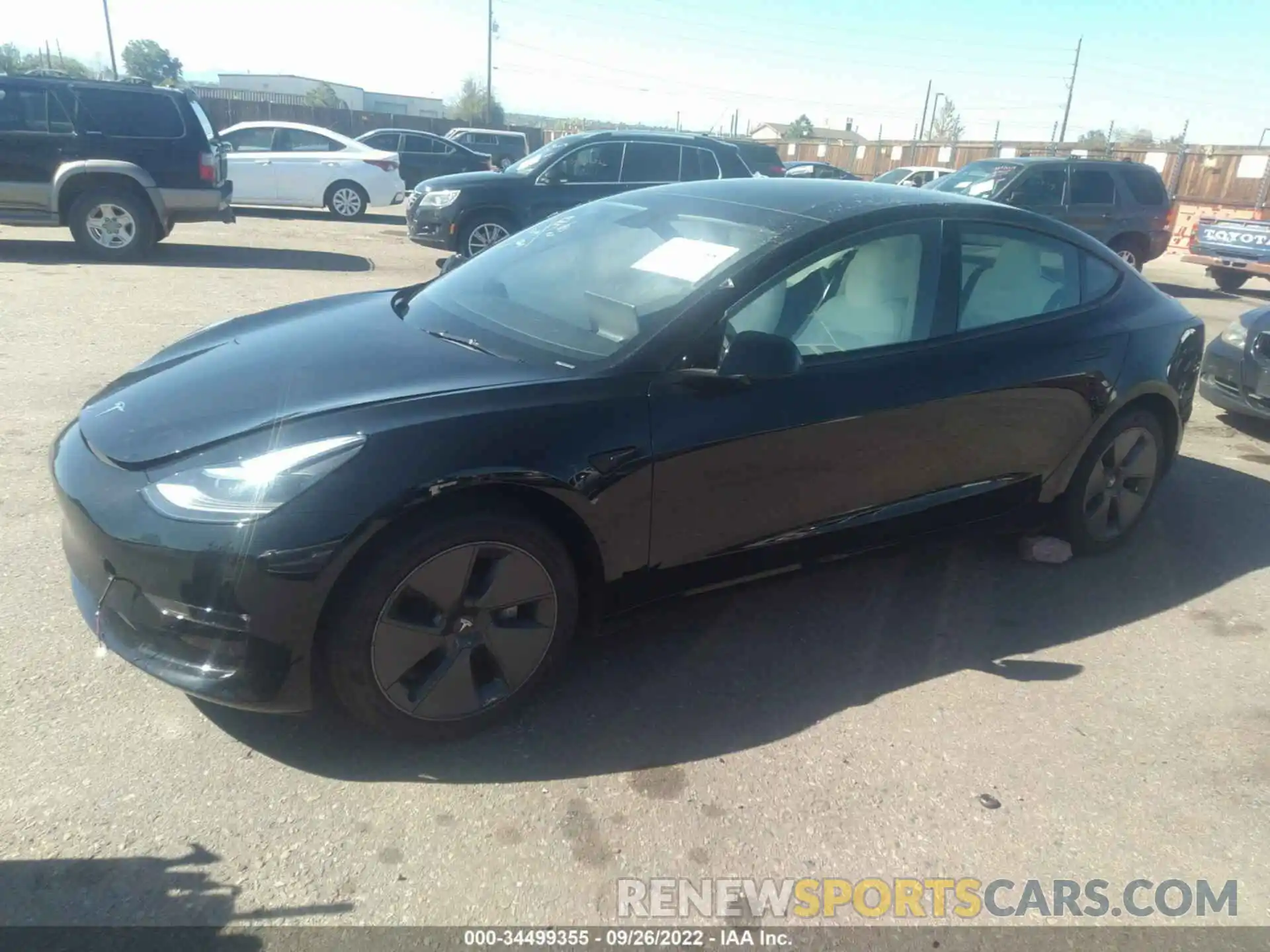 2 Photograph of a damaged car 5YJ3E1EB0NF331264 TESLA MODEL 3 2022