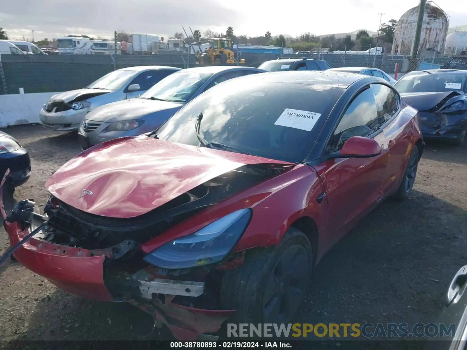 2 Photograph of a damaged car 5YJ3E1EB0NF337467 TESLA MODEL 3 2022