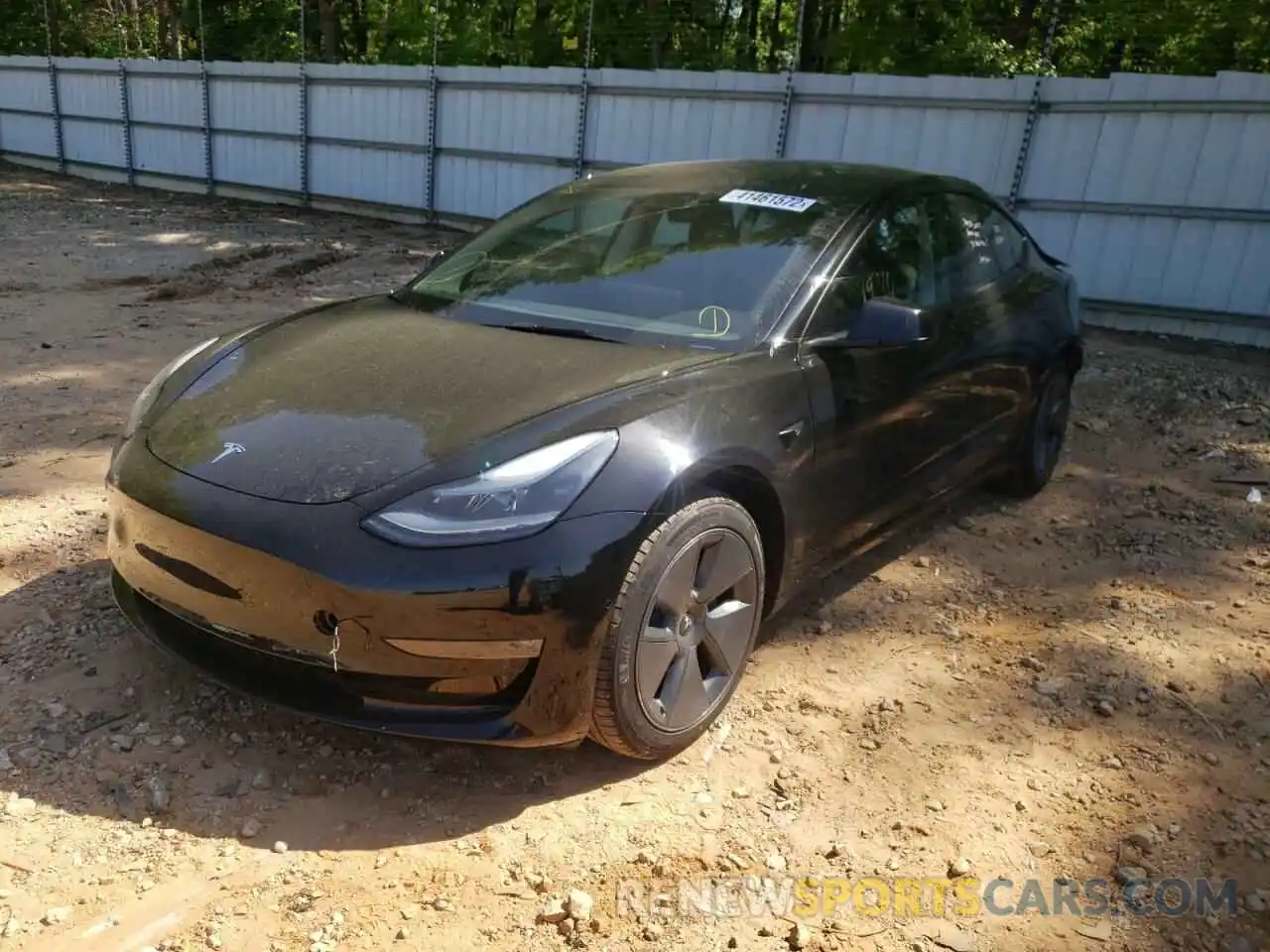 2 Photograph of a damaged car 5YJ3E1EB1NF105590 TESLA MODEL 3 2022