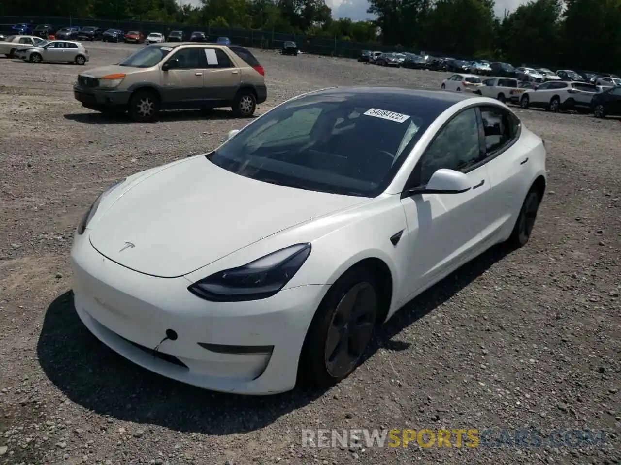 2 Photograph of a damaged car 5YJ3E1EB1NF107968 TESLA MODEL 3 2022