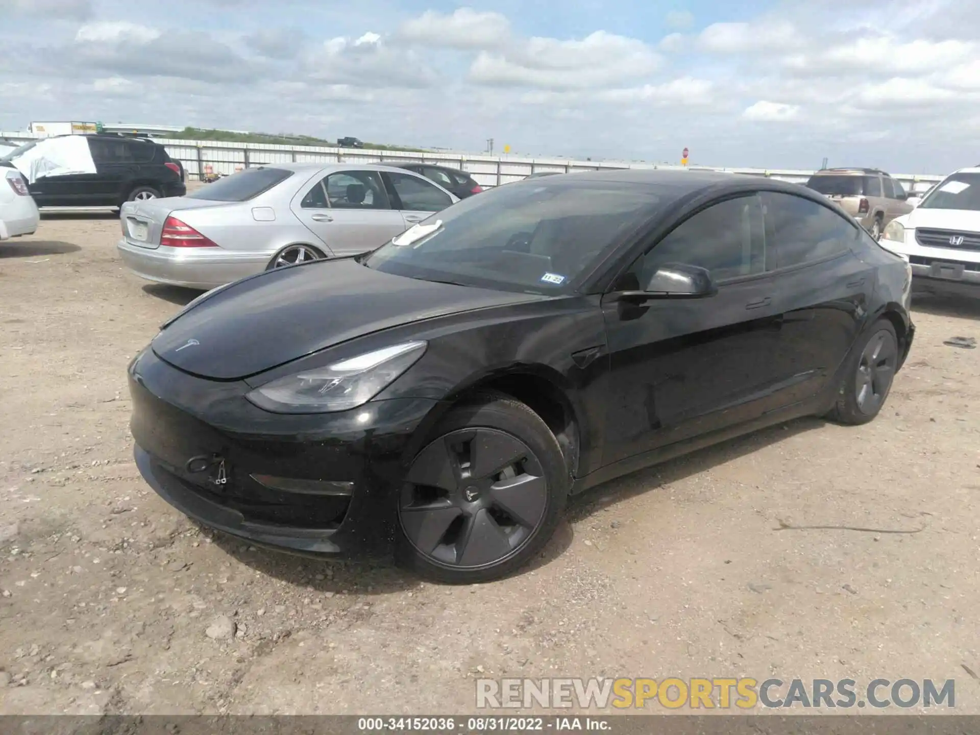 2 Photograph of a damaged car 5YJ3E1EB1NF120722 TESLA MODEL 3 2022