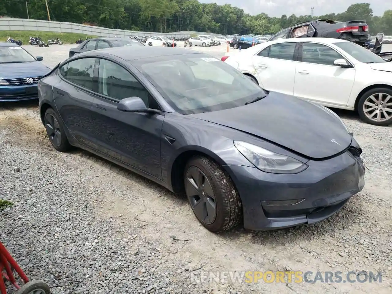 1 Photograph of a damaged car 5YJ3E1EB1NF174649 TESLA MODEL 3 2022