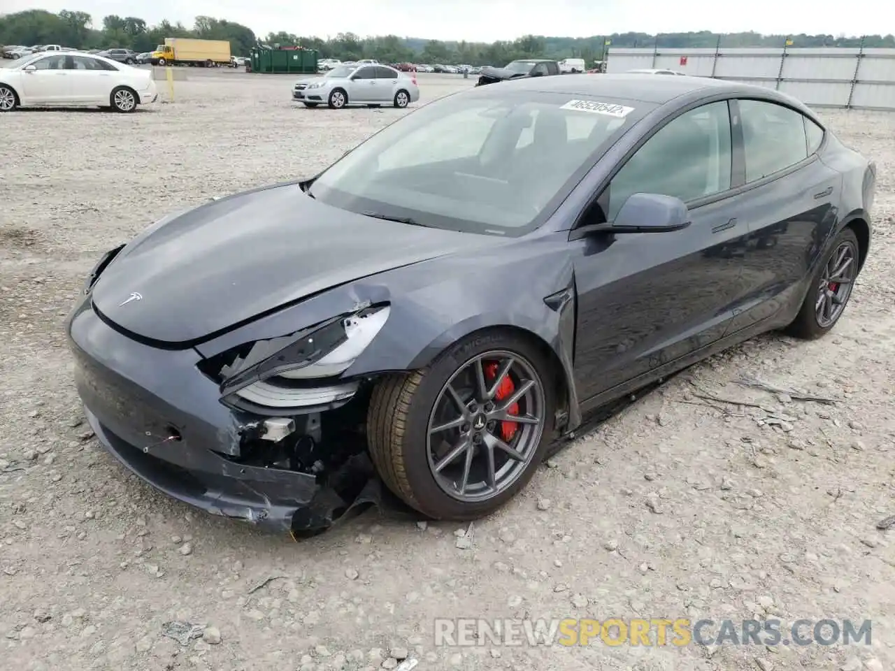 2 Photograph of a damaged car 5YJ3E1EB1NF175560 TESLA MODEL 3 2022