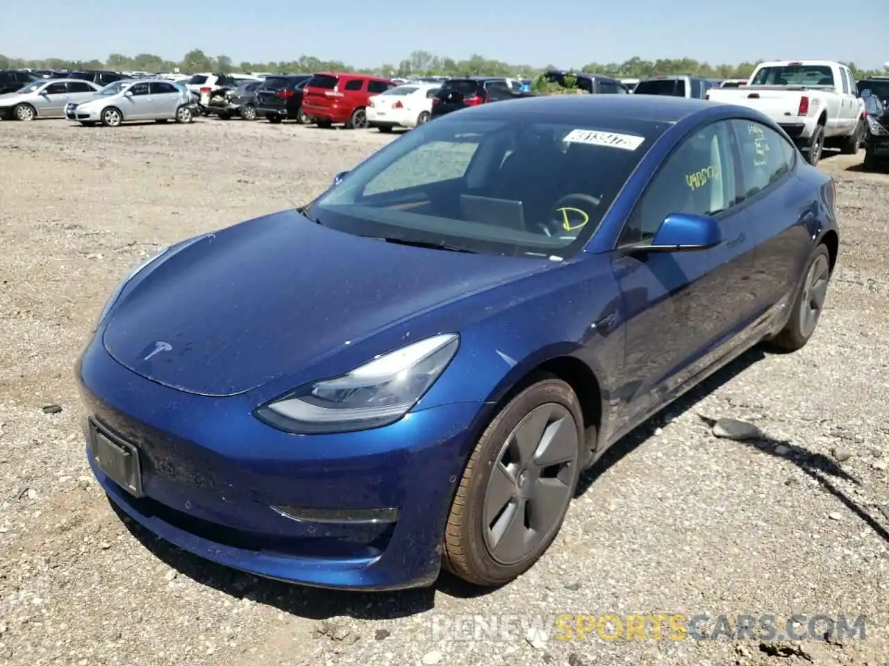 2 Photograph of a damaged car 5YJ3E1EB1NF188485 TESLA MODEL 3 2022