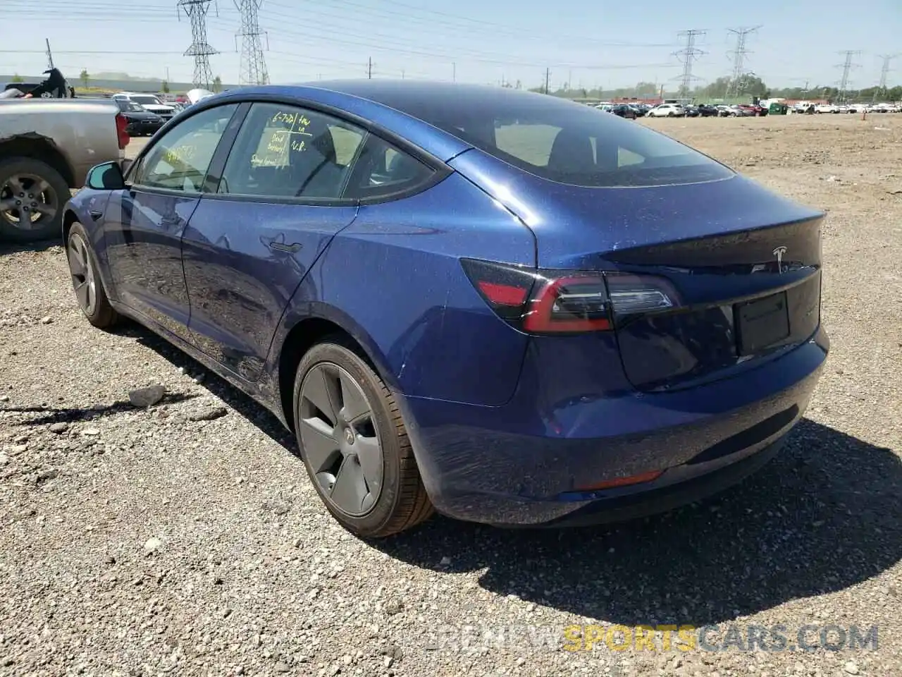 3 Photograph of a damaged car 5YJ3E1EB1NF188485 TESLA MODEL 3 2022