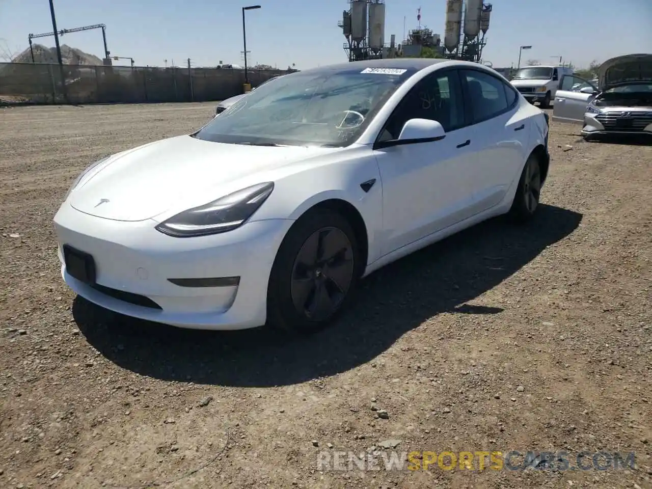 2 Photograph of a damaged car 5YJ3E1EB1NF188518 TESLA MODEL 3 2022