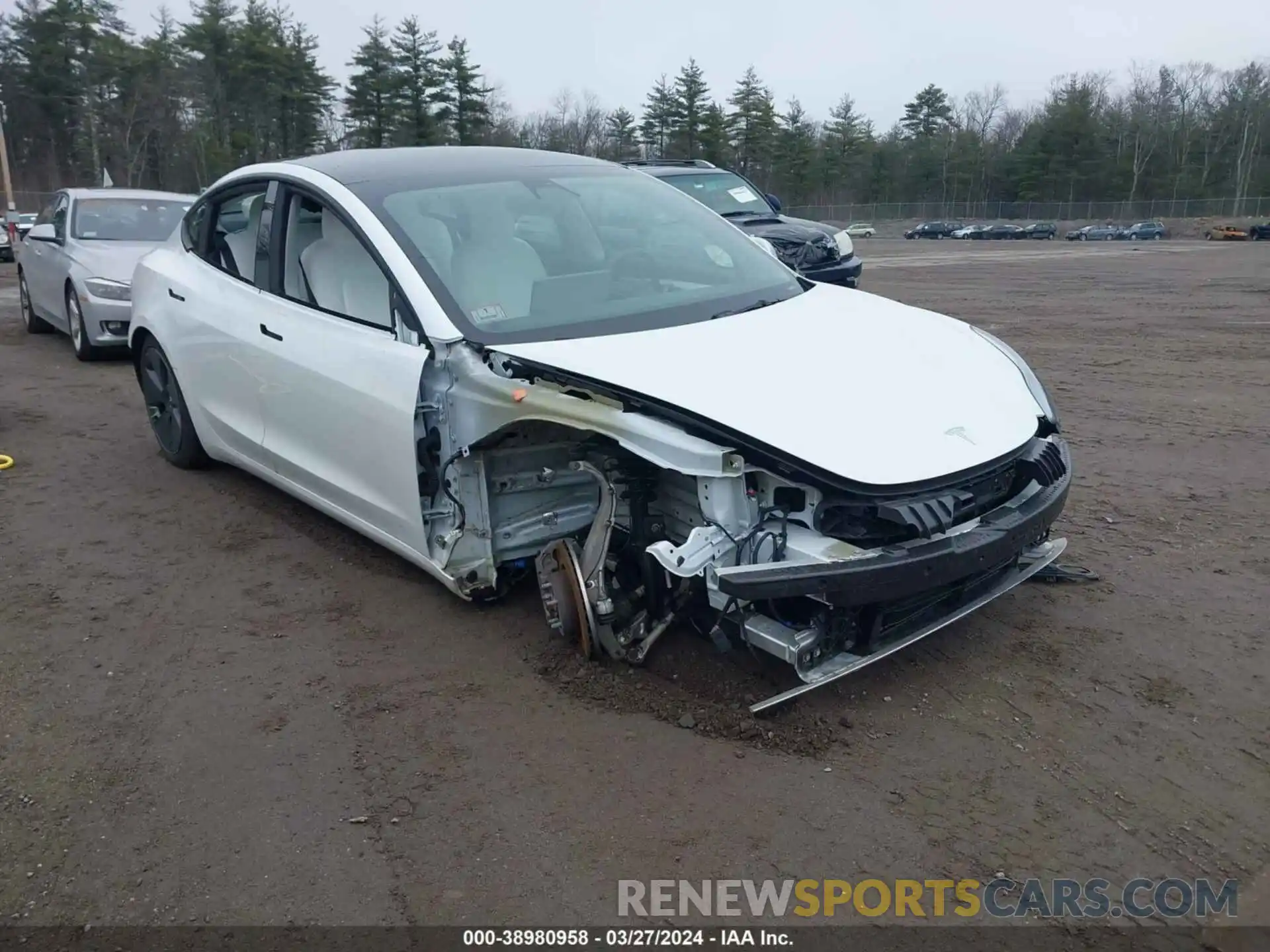 1 Photograph of a damaged car 5YJ3E1EB2NF101869 TESLA MODEL 3 2022