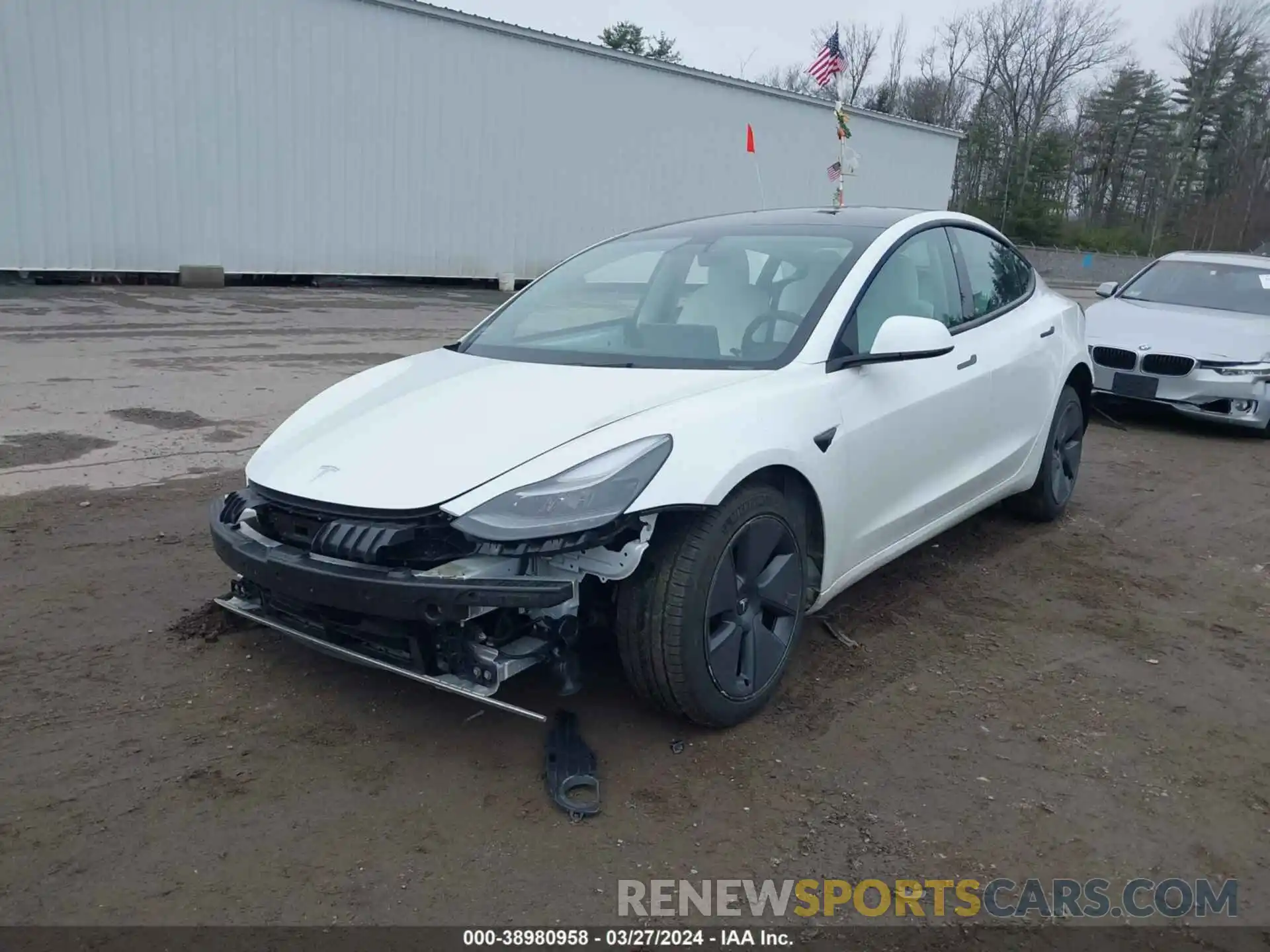 2 Photograph of a damaged car 5YJ3E1EB2NF101869 TESLA MODEL 3 2022