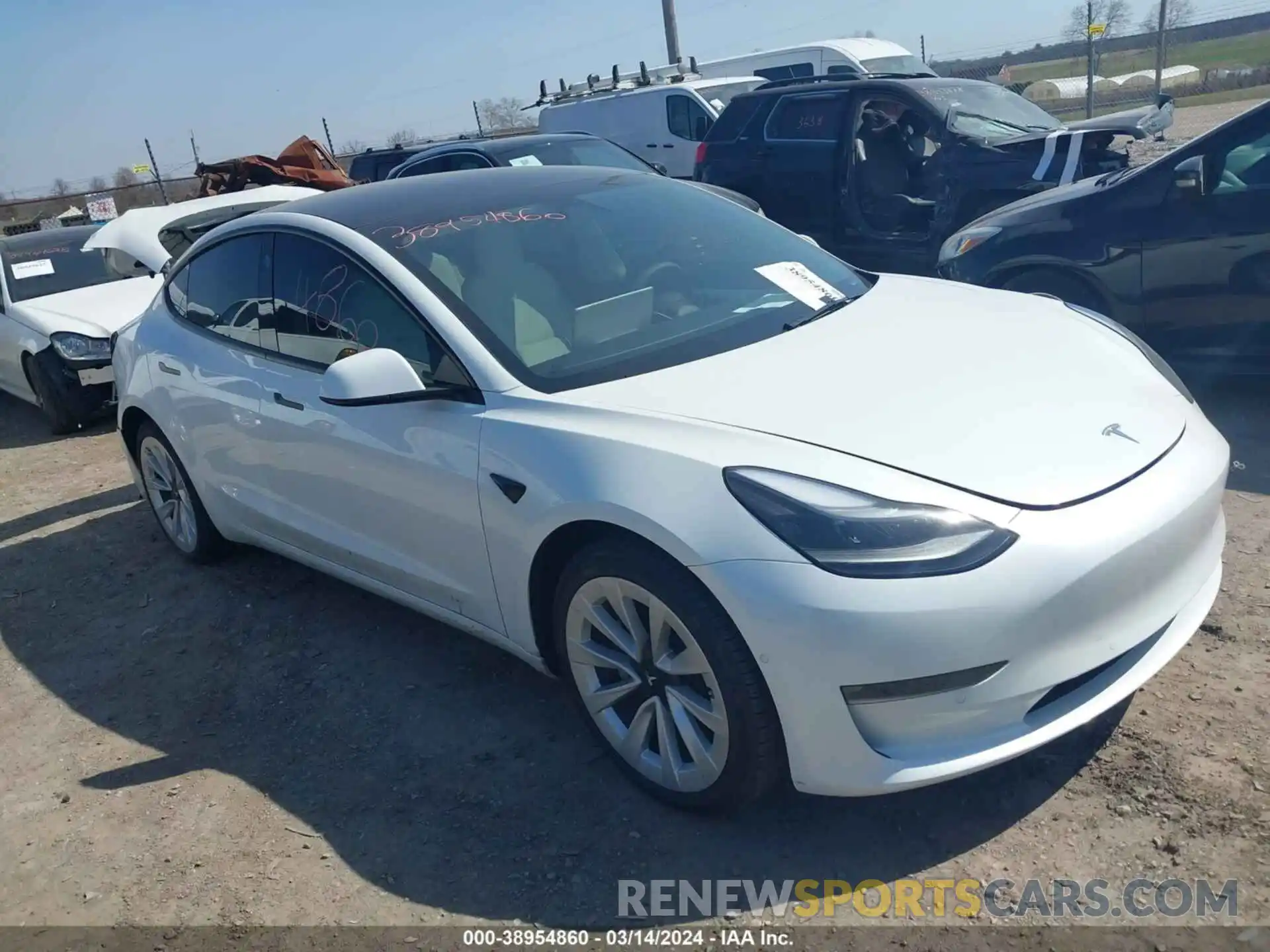 1 Photograph of a damaged car 5YJ3E1EB2NF110930 TESLA MODEL 3 2022