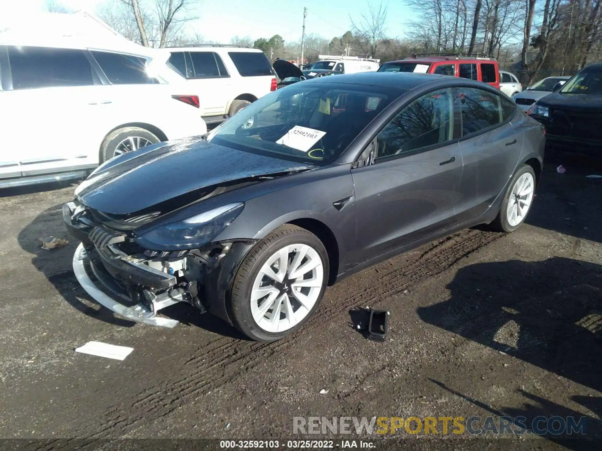 2 Photograph of a damaged car 5YJ3E1EB2NF126318 TESLA MODEL 3 2022