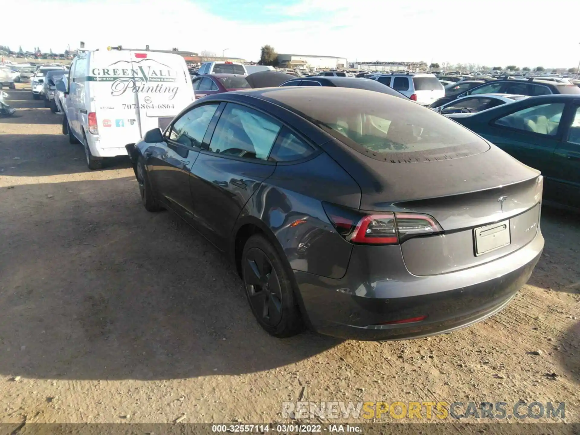 3 Photograph of a damaged car 5YJ3E1EB2NF130725 TESLA MODEL 3 2022