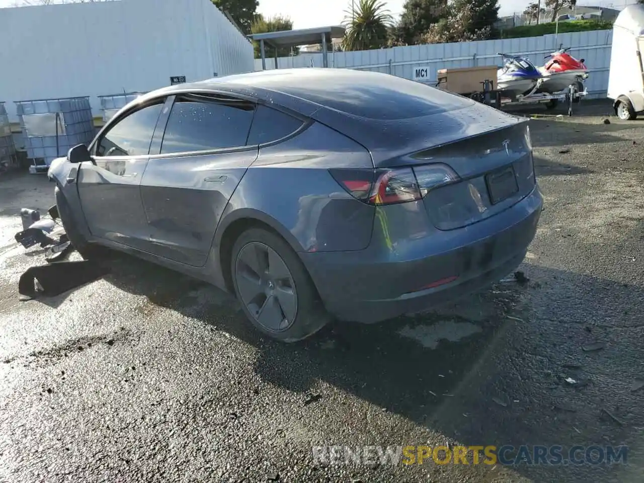 2 Photograph of a damaged car 5YJ3E1EB2NF135617 TESLA MODEL 3 2022