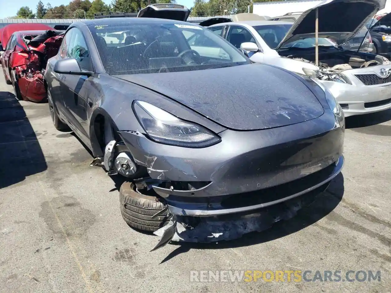 1 Photograph of a damaged car 5YJ3E1EB2NF139313 TESLA MODEL 3 2022