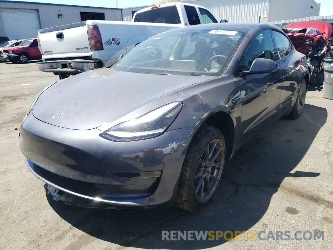 2 Photograph of a damaged car 5YJ3E1EB2NF139313 TESLA MODEL 3 2022