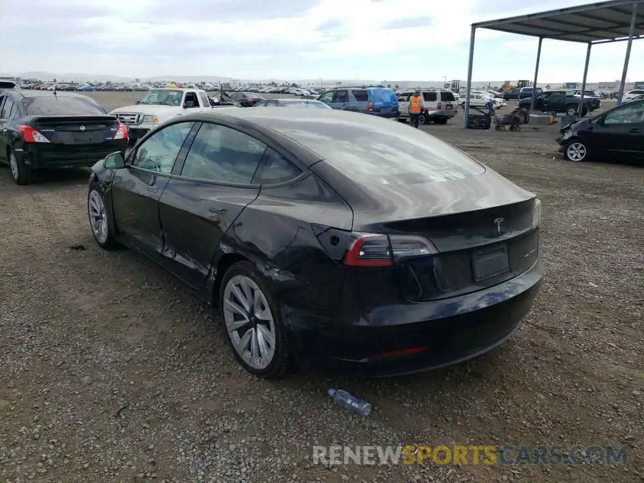 3 Photograph of a damaged car 5YJ3E1EB2NF143555 TESLA MODEL 3 2022