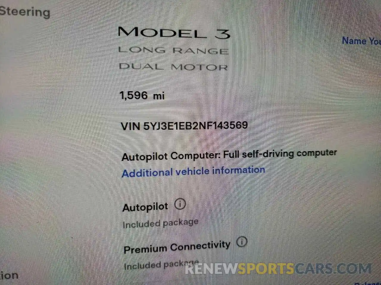 8 Photograph of a damaged car 5YJ3E1EB2NF143569 TESLA MODEL 3 2022