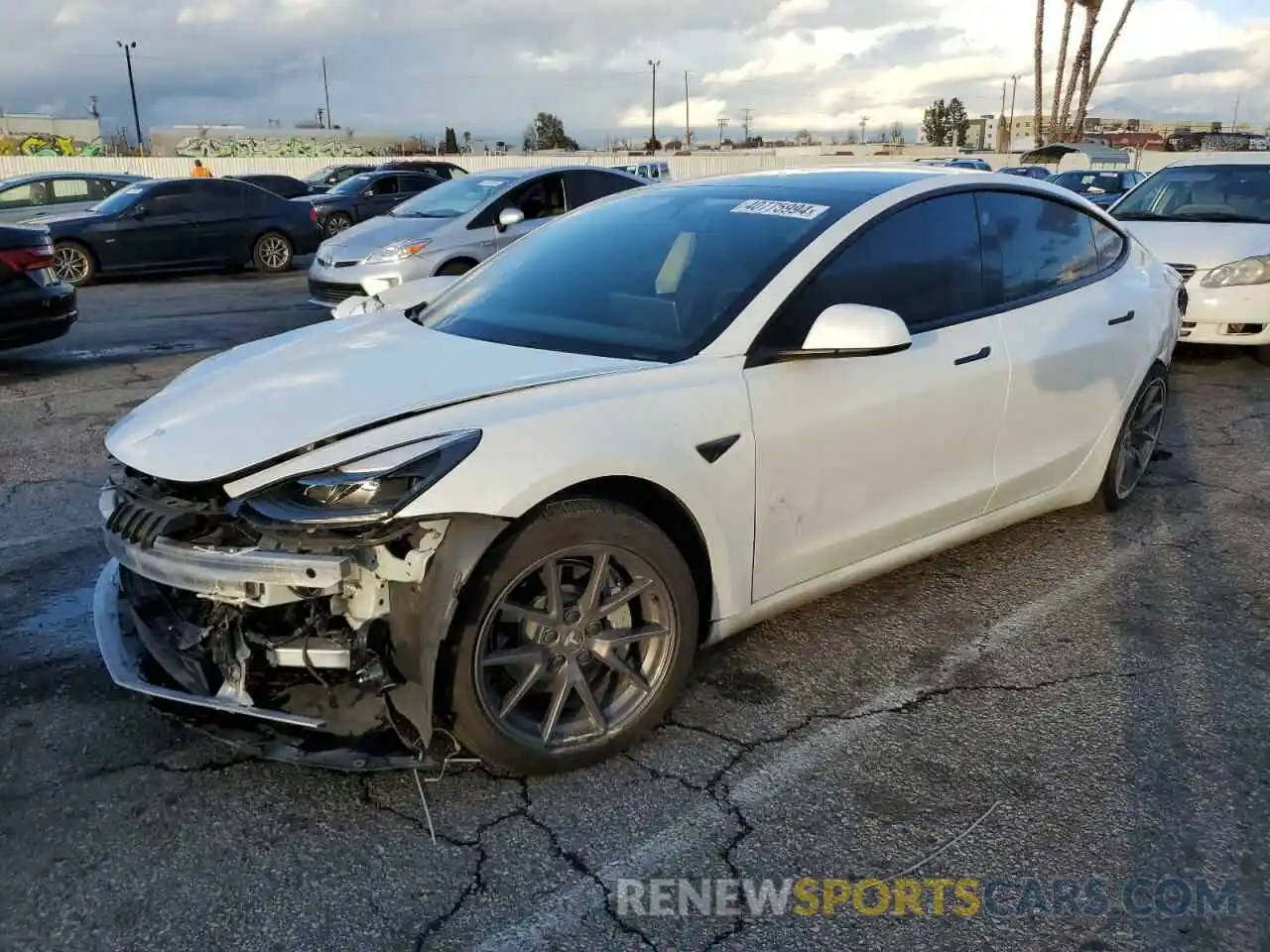 1 Photograph of a damaged car 5YJ3E1EB2NF163675 TESLA MODEL 3 2022