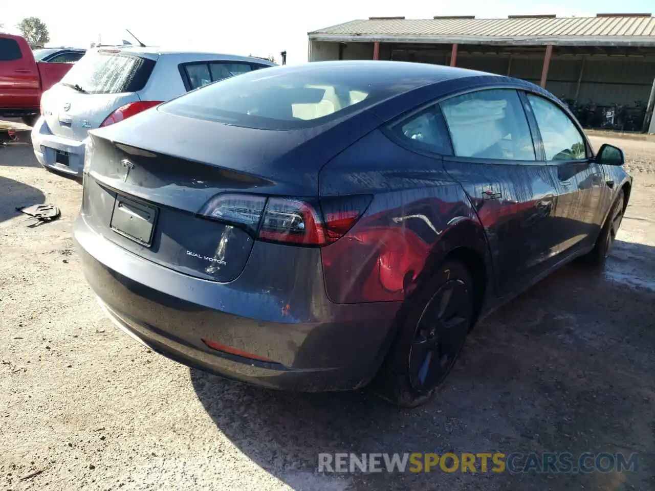 4 Photograph of a damaged car 5YJ3E1EB2NF183599 TESLA MODEL 3 2022