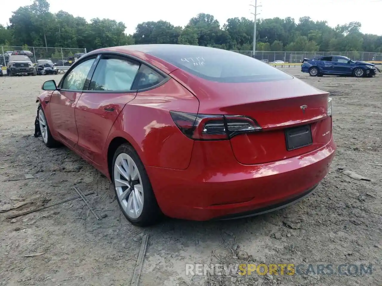 3 Photograph of a damaged car 5YJ3E1EB2NF187961 TESLA MODEL 3 2022