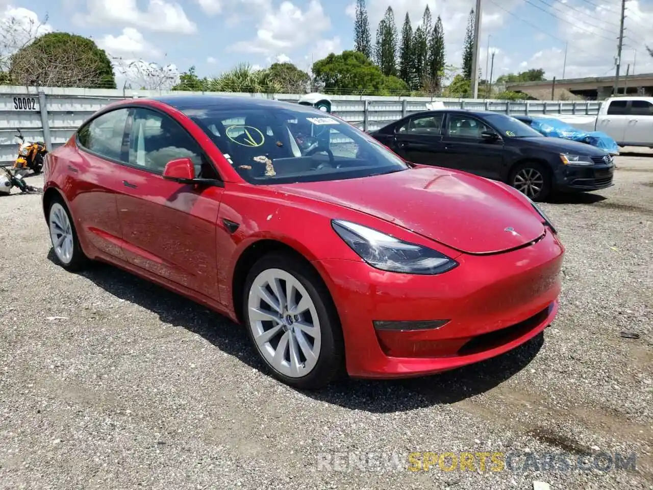 1 Photograph of a damaged car 5YJ3E1EB2NF191069 TESLA MODEL 3 2022