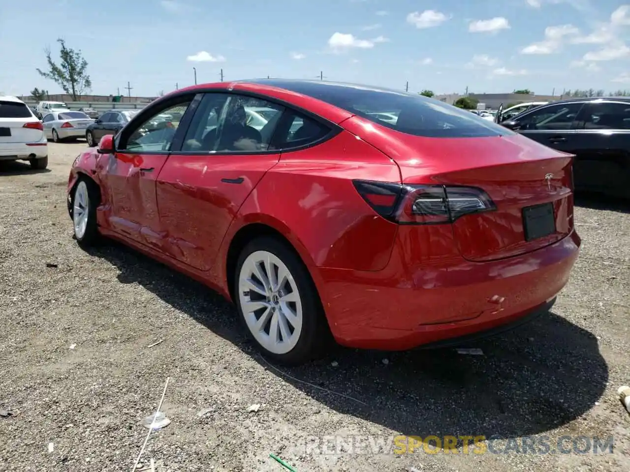 3 Photograph of a damaged car 5YJ3E1EB2NF191069 TESLA MODEL 3 2022