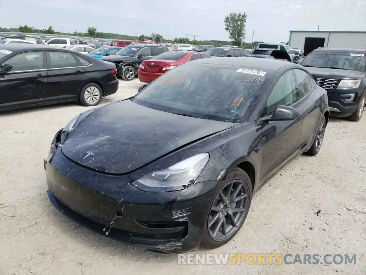 2 Photograph of a damaged car 5YJ3E1EB2NF205620 TESLA MODEL 3 2022