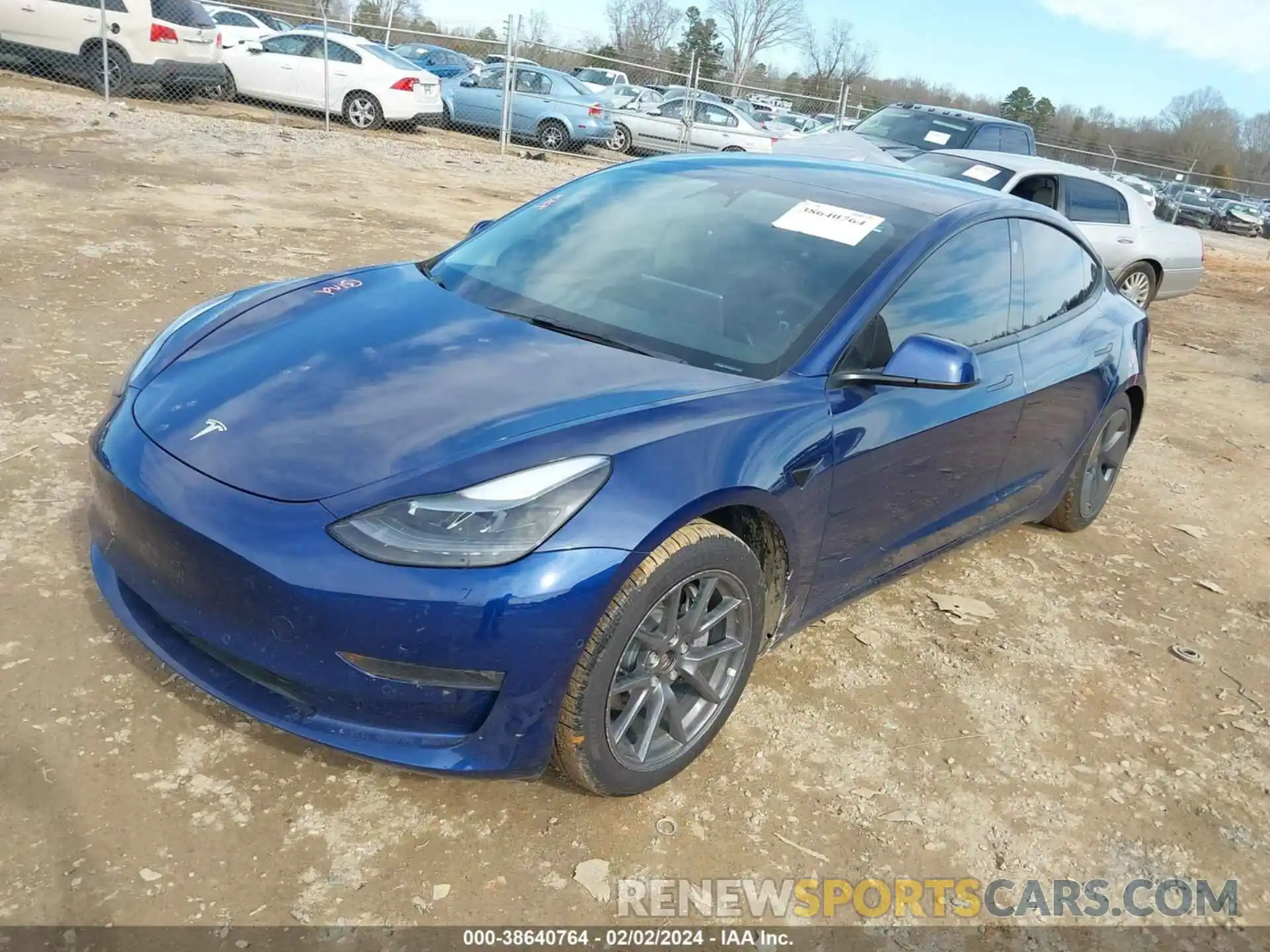 2 Photograph of a damaged car 5YJ3E1EB2NF207660 TESLA MODEL 3 2022